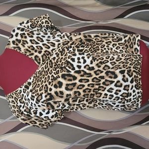 Gold studded leopard print top Ruby Rd